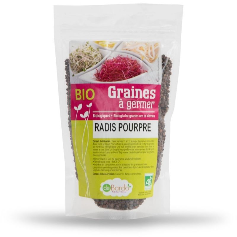 Graines à germer de Radis pourpre BIO - 200g - De Bardo