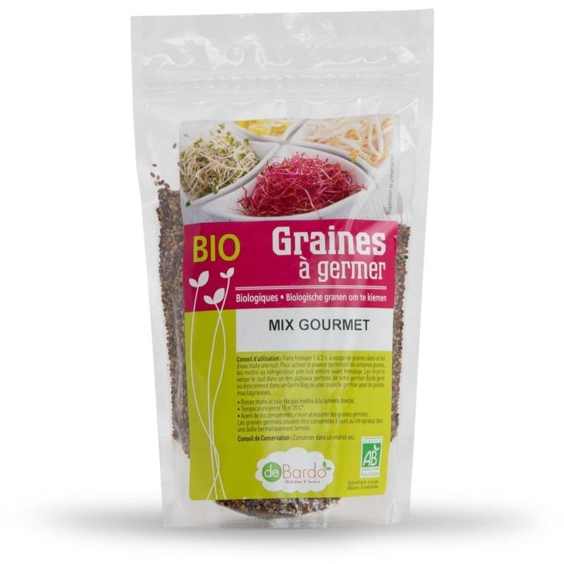 Keimsamenmischung GOURMET - Roter Klee/Senf/Purpur-Radieschen/Gartenkresse - 200g - De Bardo