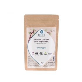 Colore organico 100% naturale per capelli, Biondo beige - 100g - BIO-T