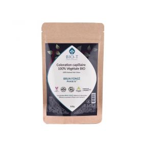 Colore organico 100% naturale per capelli, Marrone scuro (Fase B*) - 100g - BIO-T