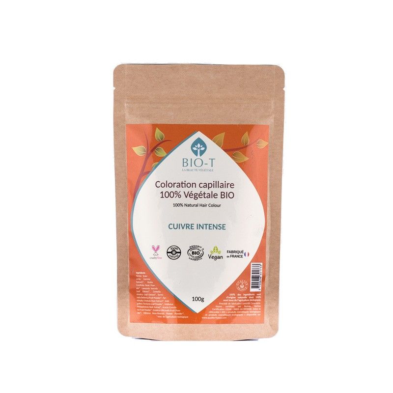 100% natürliche Pflanzenhaarfarbe & BIO, Kupfer Intensiv - 100g - BIO-T