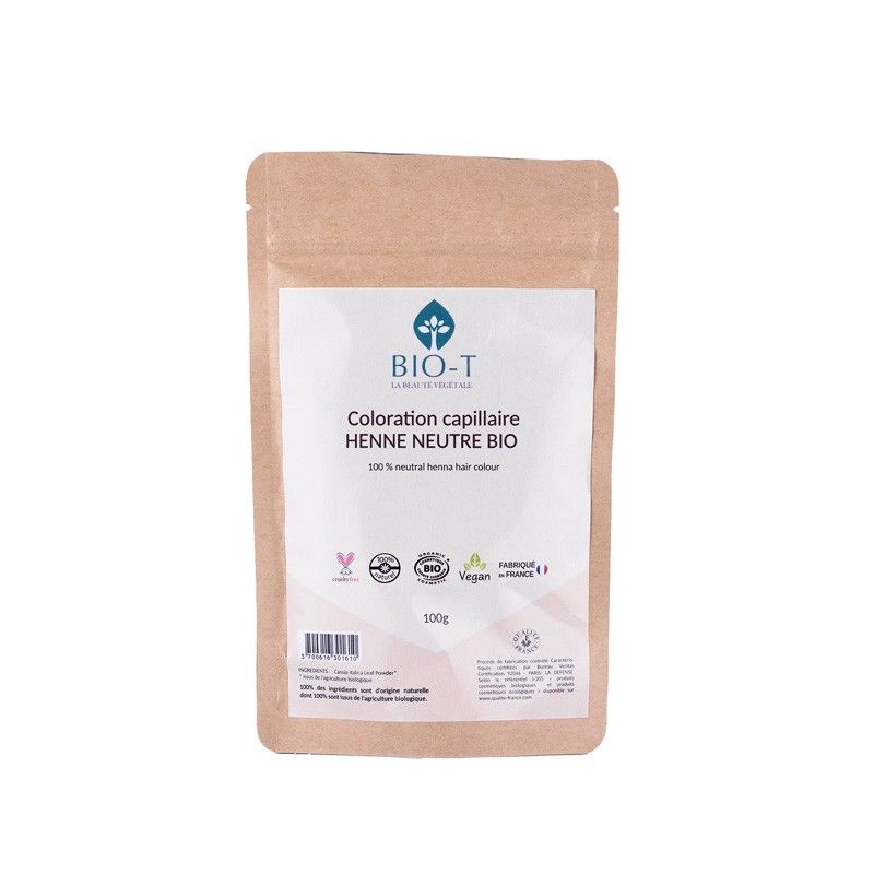 Henné neutro di Cassia biologico - 100% puro, naturale e biologico - 100g - BIO-T