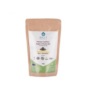 BIO-Haarmaske mit Tonerde & mit ayurvedischen Pflanzen, trocken & entvitalisiert - 200g - BIO-T