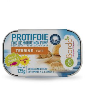 Terrine de Foie de Morue "Protifoie" non fumée - Riche en Oméga 3 & Vitamines - 125g - De Bardo