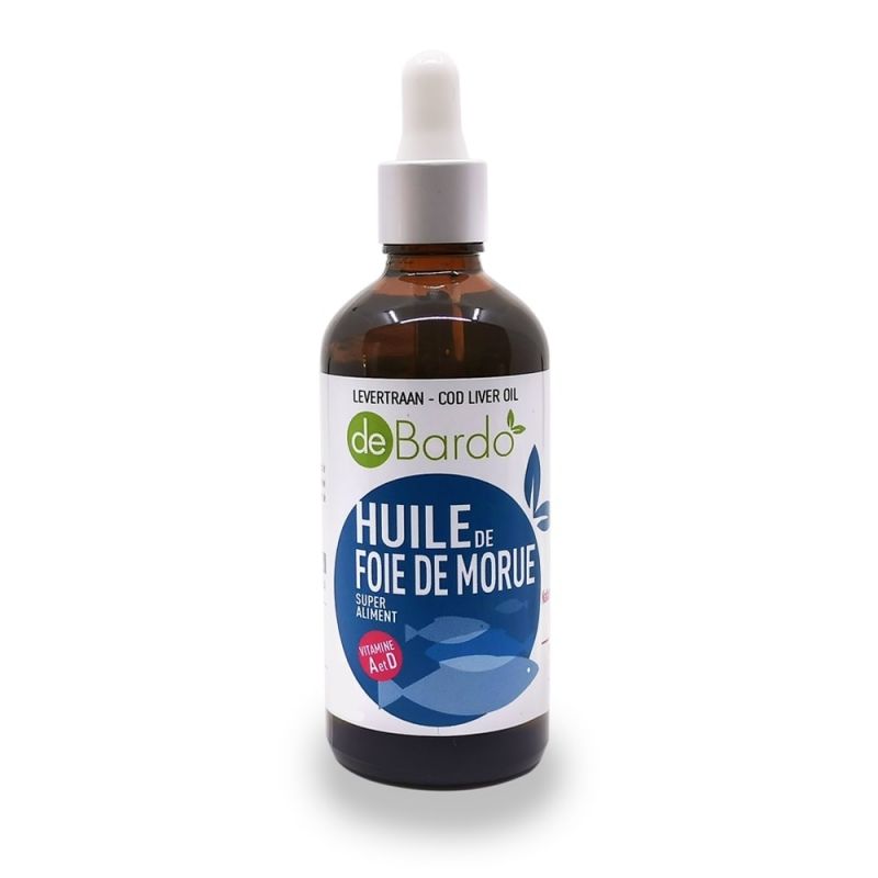 Huile de Foie de Morue - Riche en Oméga 3 & Vitamines A & D - 100ml - De Bardo