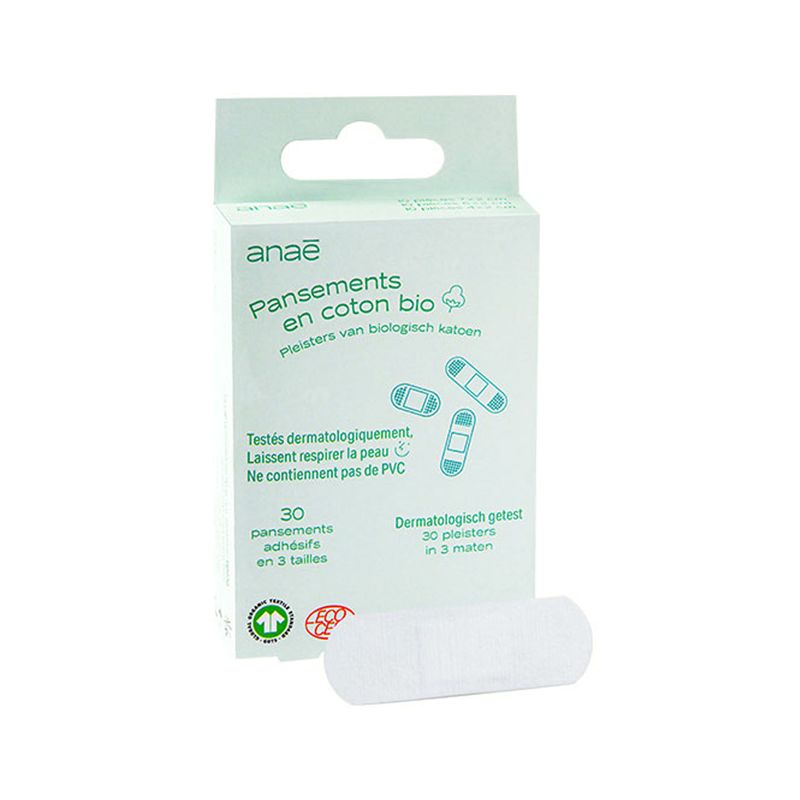 Cerotti in cotone biologico - Assortimento di 3 misure, 30 pezzi - Anaé