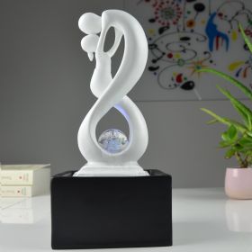 Fontaine à eau - "Amor" Noir & Blanc (avec éclairage LED et boule) - Zen'Light