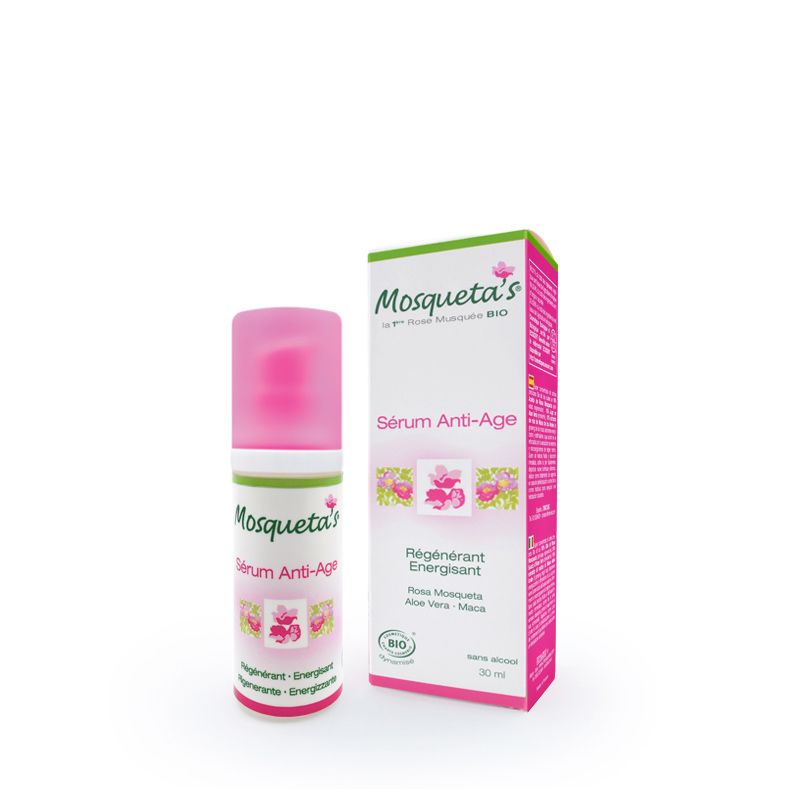 Sérum Anti-âge BIO, régénérant à la rose musquée BIO - 30ml - Mosqueta's