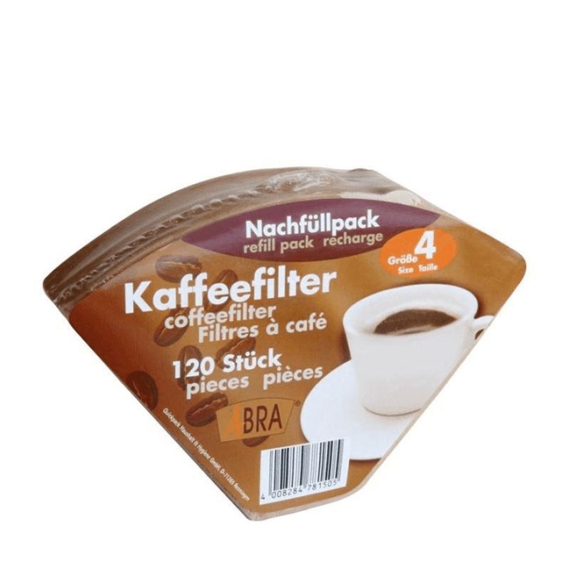 Filtres à café éco-responsables en papier non blanchi - Taille 4, 120 pièces - La Droguerie Ecologique
