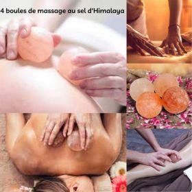 Lampe de sel d'Himalaya, avec 4 boules de massage en sel - 2 kg - ZEN'Arôme