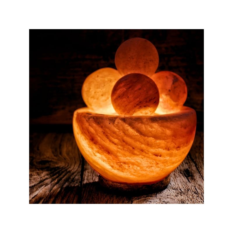 Himalayasalzlampe mit 4 Massagekugeln aus Salz - 2 kg - ZEN'Arôme