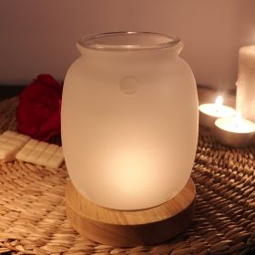 Brûle parfum à bougie en verre et bois, Série Inspiration SIETE - ZEN'Arôme