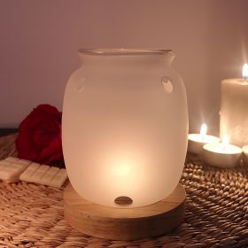 Brûle parfum à bougie en verre et bois, Série Inspiration SIETE - ZEN'Arôme