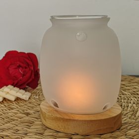 Duftbrenner mit Kerze aus Glas und Holz, Serie Inspiration SIETE - ZEN'Arôme