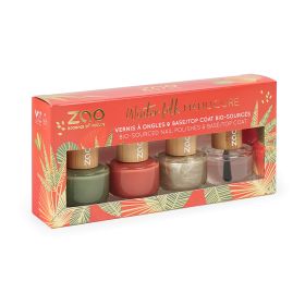 Manicure WinterFolk, set di 3 smalti e 1 base/top coat (di origine biologica) - 4x 8ml - Zao