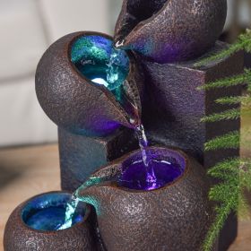 Wasserspender - "Zen Luba" mit 3 Stufen von Wasserfällen (mit LED-Beleuchtung) - Zen'Light