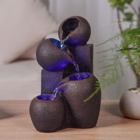 Wasserspender - "Zen Luba" mit 3 Stufen von Wasserfällen (mit LED-Beleuchtung) - Zen'Light