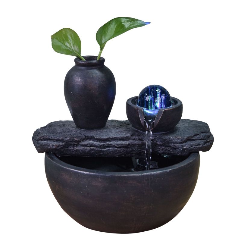 Wasserspender - "Buddha Silica" mit beleuchteter, rotierender Kugel (LED) - Zen'Light