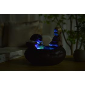 Fontana d'acqua - "Bouddha Médina" Esotismo e spiritualità (con statua e illuminazione a LED) - Zen'Light