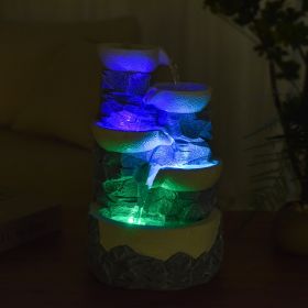 Fontana d'acqua - "Ganda" con 4 livelli di cascata (con illuminazione a LED) - Zen'Light