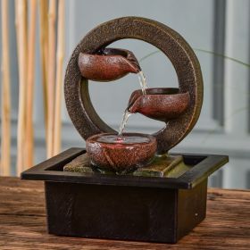 Fontaine à eau - "Terai" avec jarres suspendues (avec éclairage LED) - Zen'Light