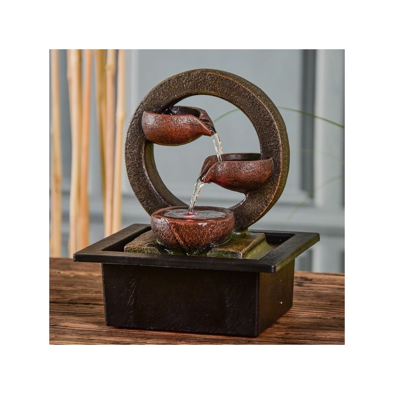 Fontaine à eau - "Terai" avec jarres suspendues (avec éclairage LED) - Zen'Light