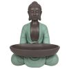 Statuette - "Grüner Bodhi mit Schale", ein Buddha in Meditationshaltung - 14 cm hoch - Zen'Light