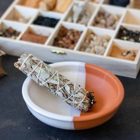 Vase rituel en terre cuite (pour vos tresses de sauge, Palo Santo, résine...) - 15x 5 cm - Les encens du monde