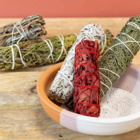 Vase rituel en terre cuite (pour vos tresses de sauge, Palo Santo, résine...) - 15x 5 cm - Les encens du monde