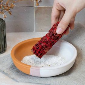 Vase rituel en terre cuite (pour vos tresses de sauge, Palo Santo, résine...) - 15x 5 cm - Les encens du monde