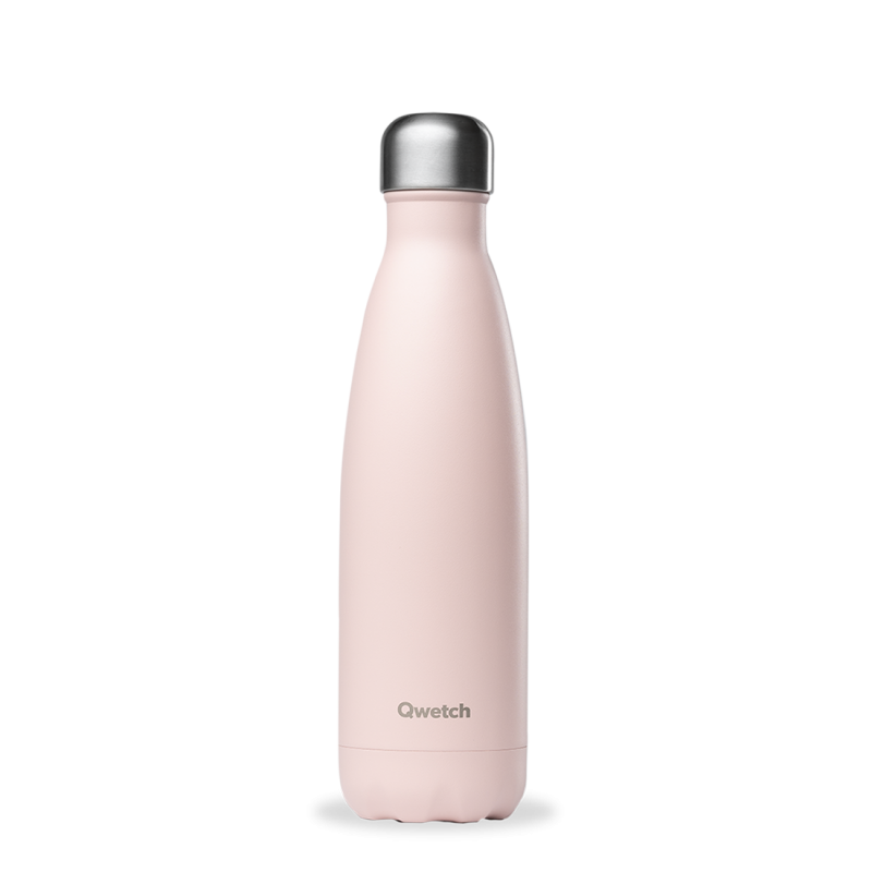 Bouteille en inox isotherme à double paroi, Pastel Rose - 500ml - Qwetch