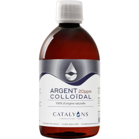 Argent Colloïdal, Naturel et ionisé, 20 PPM - 500ml - Catalyon