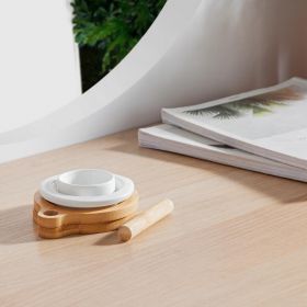 Bruciatore di profumo per candele in legno e ceramica, serie "Simplicity" - RONDA - ZEN'Arômes