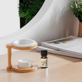 Duftbrenner mit Kerze aus Holz & Keramik, Serie "Simplicity" - RONDA - ZEN'Arômes