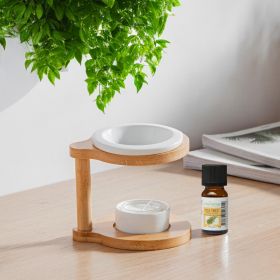 Duftbrenner mit Kerze aus Holz & Keramik, Serie "Simplicity" - RONDA - ZEN'Arômes