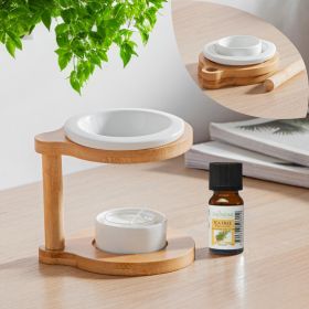 Brûle parfum à bougie en bois & céramique, Série "Simplicity" - RONDA - ZEN'Arômes