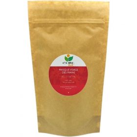 Masque des Mayas, Nettoyage des pores en profondeur à l'Argile rouge et Ylang-Ylang - Pot en verre de 150g ou jusqu'à - Curenat
