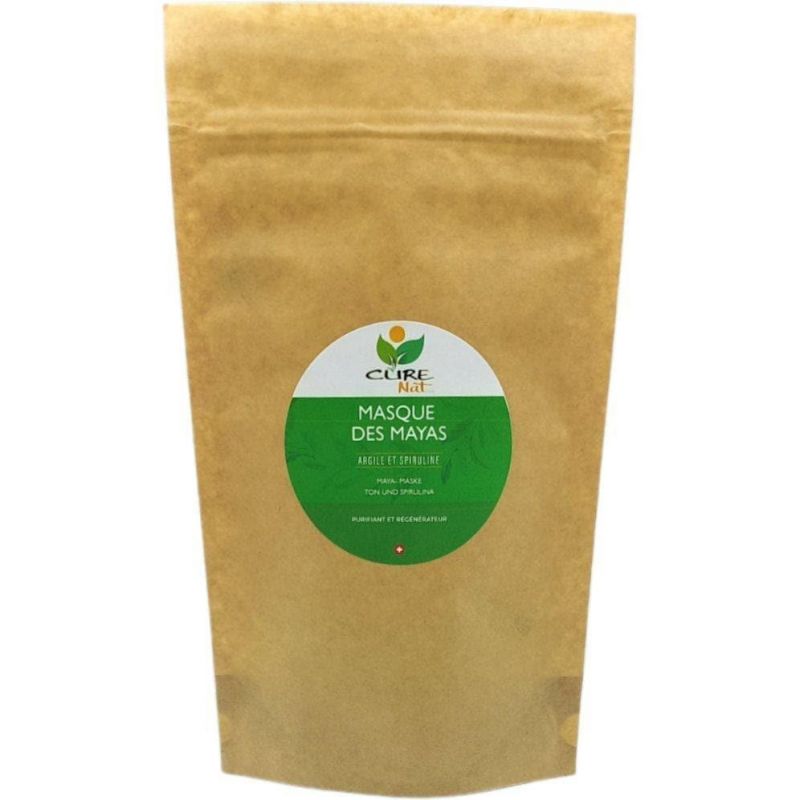 Maya-Maske, Grüner Ton und Spirulina - 150g - Curenat