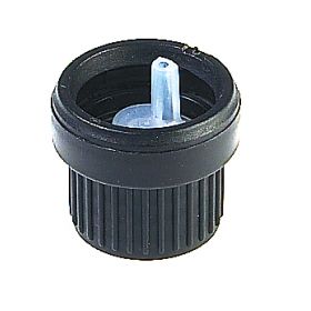 Stopfen für Glasflasche (DIN18), mit Tropfer, Schwarz - 1Stk.