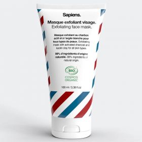 Peeling-Maske für das Gesicht - Mit Pflanzenkohle, Tonerde, Aloe & Bambus - 100ml - Sapiens