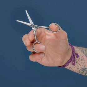 Ciseaux à barbe de précision à bouts arrondis - En acier inoxydable - 1pce - Sapiens