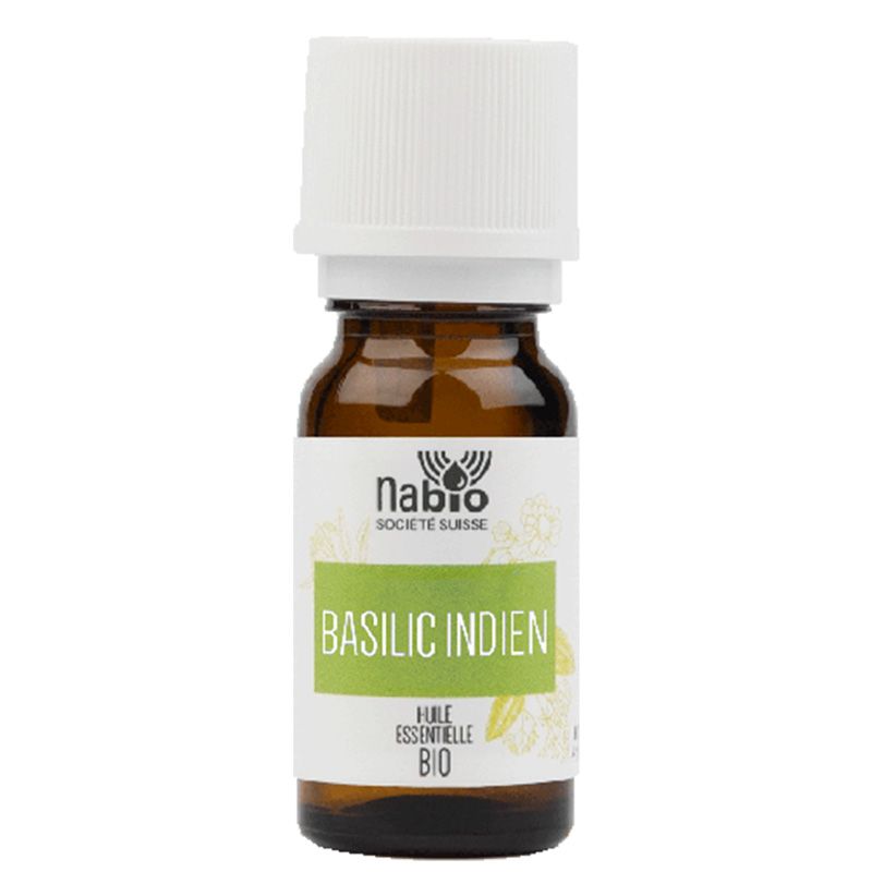 Huile essentielle de Basilic Indien (100% naturelle et BIO) - 10ml - Nabio