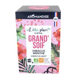 Der eisgekühlte Sommertee "Großer Durst" - Eistee Hibiskus & Minze - 20 Teebeutel - Aromandise