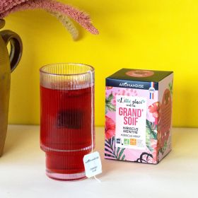 Der eisgekühlte Sommertee "Großer Durst" - Eistee Hibiskus & Minze - 20 Teebeutel - Aromandise