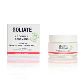 Le couple gourmand: 2 in 1, olio da massaggio commestibile e lubrificante intimo - Vegan, naturale e biologico - 50ml - Goliate