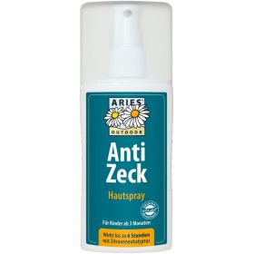 Spray antizecche, repellente naturale per la pelle - Efficacia di 6 ore - 100ml - Ariete