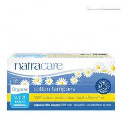 Tamponi in cotone organico, con applicatore - Super - 16pces - Natracare