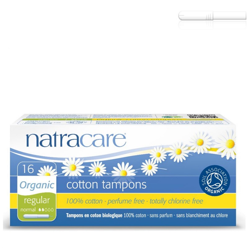 Tamponi in cotone organico, con applicatore - Regular - 16pces - Natracare