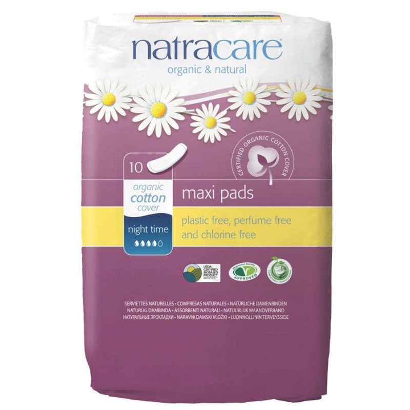 Serviette de nuit en coton biologique - Night Time - 10 pièces - Natracare