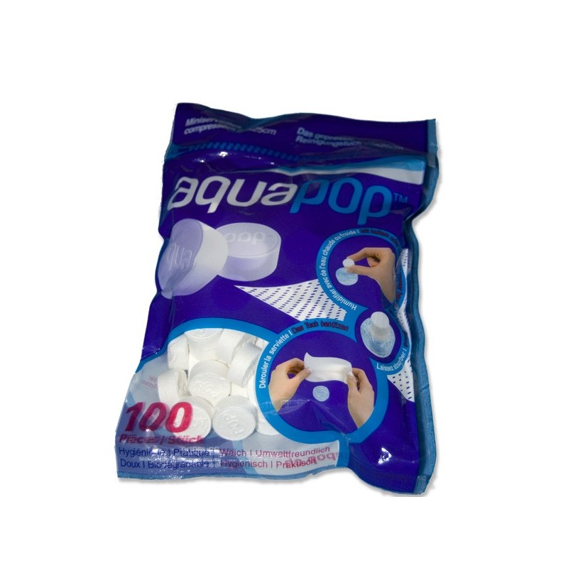 Lingette en Coton Compressé - 100pces - Aquapop